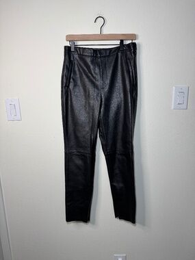 Lulus Faux Leather Zip Up Pants Women's MD Black Edgy Sleek